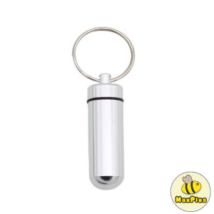 MaxPlus Aluminum Keychain Medication Pill Box Portable Mini Travel Pill Boxes Medicine Vitamin Holder case