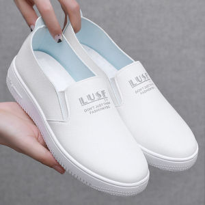 Free Shipping WomenS White Sneakers New Spring And Autumn Casual Versatile Soft-Soled Non-Slip Shoes With Laces Leather Surface Waterproof