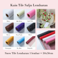 Kain Tile Salju Snow Mesh Tile 50x50cm Buket Flower Wrapping Cellophane Bunga Flower Wrapping Bouquet Hadiah Gift Souvenir Kenangan Surprise diy. 