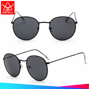 IMPALA QT3025W Phong cách thời trang Hàn Quốc Kính mát cho phụ nữ Seaside Beach Eyewear chống tia cực tím khối ánh nắng mặt trời tinh tế khung kim loại nữ giảm béo Kính mát thích hợp cho tất cả các hình dạng khuôn mặt mặc khi đi du lịch làm việc mua sắm
