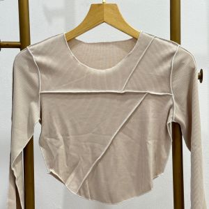 Crop Top Oval Lengan Panjang Knit / Blouse Longsleeve Knit / Atasan Lengan Panjang Wanita 5048