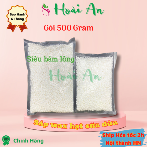(Tặng 5 que gỗ) Gói 500g Sáp Wax Lông sữa dừa siêu bám dính | Sáp wax dừa Coconut loại 1