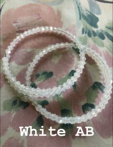 Memory wire loop bracelets 4mm Swarovski crystal bicones AB color One size fits all