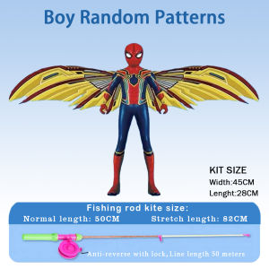 Fishing rod dynamic kite/childrens hand-held kite/3D simulation kite with shaking wings/animal/cartoon kite JVL