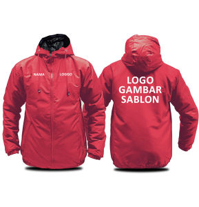 Jaket Kurir Sicepat Express Jaket Parsut Pria Wanita Semi Waterproof Tebal Bisa Custom Logo