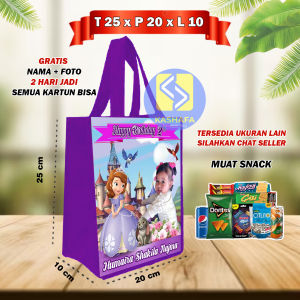 (45 PCS) TAS ULTAH CUSTOM PALING MURAH / GOODIE BAG CUSTOM PALING MURAH CUSTOM / Tas souvenir ultah goodie bag ulang tahun murah tas muat snack ultah gratis nama dan foto tas ulang tahun anak termurah dan terlaris / Goodie bag ulang tahun muat snack
