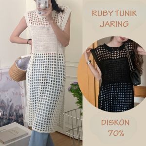 Ruby Tunik Jaring Atasan Rajut Wanita Terbaru