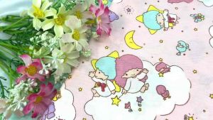 Versatile Reversible Little Twin Stars Cotton Face Mask. Design subjects to fabric cut.. 2 way Designs