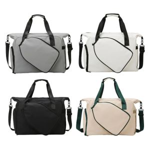 DFGFIN Large Capacity Pickleball Racket Shoulder Bag with Shoe Compartment Nylon Pickleball Handbag Multifunctional Adjustable Strap Pickleball Paddle Bag Outdoor Sports