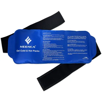 NEENCA Reusable Ice Pack - 14x6 Hot/Cold Gel for Shoulder Knee Back Ankle ReliefLarge Gel Ice Pack with Strap Freezable & Microwavable Soothing Recovery Packs for Sports
