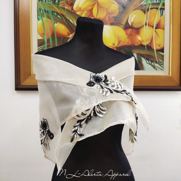 Modern filipiniana hot sale dress with shawl