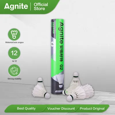 Agnite Shuttlecocks / Kok Badminton / Kok Bulu Tangkis Premium High Quality Isi 12 Bulu Angsa F2209