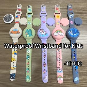 Cartoon Wristband Light Elastic Watch Band Bracelet Protective Cover with Strap Holder For Air Tag