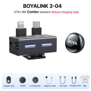 BOYA BOYALINK 3 Wireless Microphone Button-Sized Lapel Microphone AI-Powered Noise Cancelling Microphone for Vlogging Android iPhone DSLR