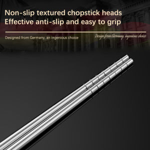 GG 1Pair Stainless Steel Chopsticks Long Chopsticks Cook Noodles Deep Fried Hot Pot Chinese Chopsticks Reusable Metal Chopstick