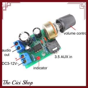 [The Cici Shop] บอร์ดวงจรขยายเสียง10W LM386 3.5MM DC 3-12V ควบคุมระดับเสียง