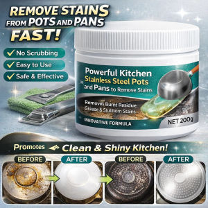 [Black Pot Turns White] Pot Bottom Black Removal Seaweed Mud Powerful Grease Cleaner Kitchen Stubborn Stains Cleaning Paste 锅底除黑海藻泥