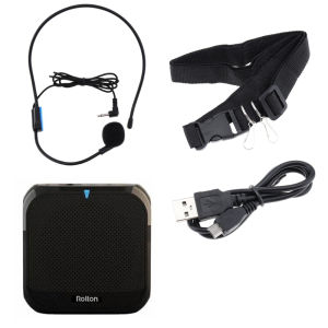 (HD1)Wired Microphone Headset with Voice Amplifier and Recorder MikrofonBerwayar dengan Pembesar Suara dan Perakam Suara