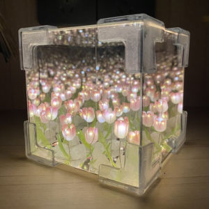 Đèn ngủ hoa Tulip hộp tráng gương Handmade mới nhất 2024