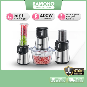 SAMONO Magic Chopper 5 in 1 Multi Food Chopper Low Watt Penggiling Daging Garansi 1 Tahun SW-CS400