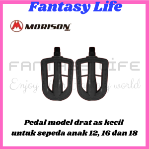 Fantasy MORISON Pedal sepeda anak model as kecil engkol gir langsung drat 1/2" untuk sepeda ban 12 16 dan 18 SEPASANG
