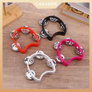 [CANAMEK] Kindergarten Hand-held Tambourine Metal Bells Plastic Rattle Ball Percussion KTV Party Kids Game Toy Musical Instrument