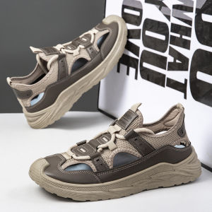 G7 Fashion Mens Shoes Summer New Mens Hollow Breathable Beach Shoes Water-resistant Non-slip Wear-resistant Versatile Trendy Sandals 7/7