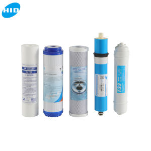 HID Water Purifier Replacement Filters Set in Bundle: PP 5 microns GAC CTO 1812 75 GPD RO Membrane 75gpd T33 5 Stage Water Filtration Kit