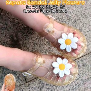 SEPATU SANDAL ANAK PEREMPUAN BALITA JELLY SHOES MURAH IMPORT FLAT SHOES FLOWERS