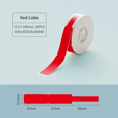 NIIMBOT N1 B18 Cable Label Refill Paper Tape Roll Waterproof Anti-Oil Scratch-Resistant Sticker for Cord Cable Line Wire