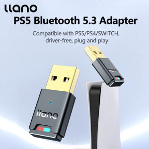 LLANO PS4/5 Bluetooth Adapter 5.3 Bluetooth Transmitter USB Receiver For Switch/NS/Pro Gaming Desktop PC with Headset Audio Drive Free External
