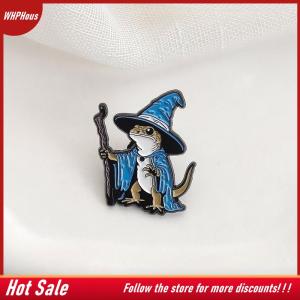 【COD】🔥🔥🔥 Lizard Wizard Enamel Pin Punk Gothic Blue Animal Metal Brooches Decorate Backpack Clothes Lapel Badge Funny Jewelry Gifts