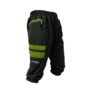 Celana jogger sport 3/4 pria pria dewasa saku resleting pinggang rib karet