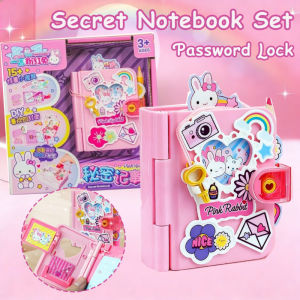 Pink Rabbit Lockable Secret Notebook Creative Playhouse Toy Cute Diary Pretend Play Stationery Gift