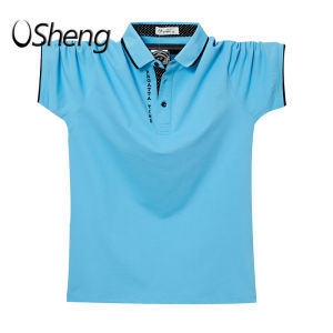 VSheng 2021 M-6XL ขนาดใหญ่เสื้อโปโลผู้ชายขนาดใหญ่รายละเอียด Letter TShirt Threadwork Cuff Lapel Tops สูงสุด135กก.