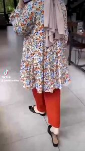 O Ameena Setelan Rayon premium Tunik Celana kulot Daily Setelan Daily Setelan Kerja