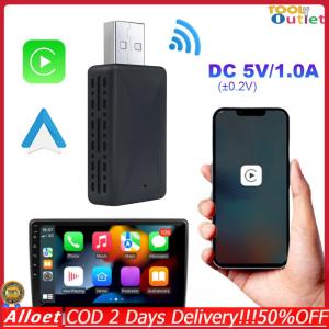 [ToolOutlet]2 in 1 Wireless Carplay Android Auto Adapter Plug and Play Car Mini AI Box USB Dongle Wired To Wireless Smart Dongle