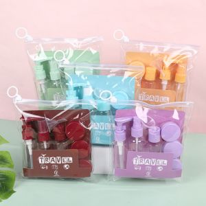 6 in 1 Leak Proof Travel Bottles Set Traveler Empty Bottle Set Multiple Capacities Travel Organizer
