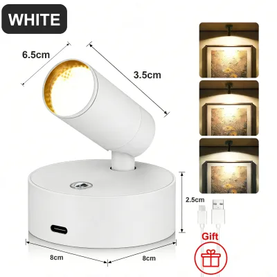 Goldstar Magnetic Spotlight Rechargeable Touch Light Wall Lamp Led Light For Room Counter Bedside Book lights