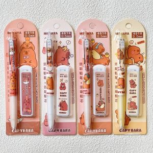 0.5mm Kawaii Loopy Capybara Mechanical Pencil Set with Refill Lead Cute School Office Writing Pencils Cartoon Stationery Gift