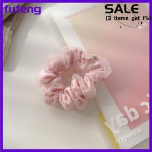 fufeng Hai Lớp Lụa Organza Scrunchies Ngọt Ngào Hoa Tóc Ban Nhạc Cho Cô Gái Tóc Đuôi Ngựa Chủ Cao Su Ban Nhạc Tóc Quan Hệ Tóc Phụ Kiện Tóc