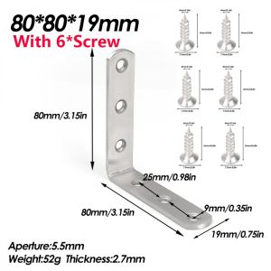 20pcs Stainless Steel Right Corner Brace with Screws 90 Degree Right Angle Corner Brackets L Shape Furniture Joint Shelf Support Metal Corner Bracket for Shelves Cabinet Dresser Chair Furniture