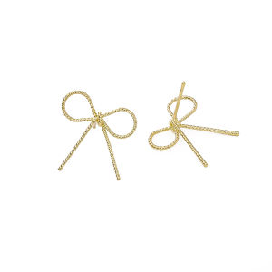 2pcs/bag 14K Gold Plated Brass Copper Batch Wire Bow For DIY Earring Making Accessories