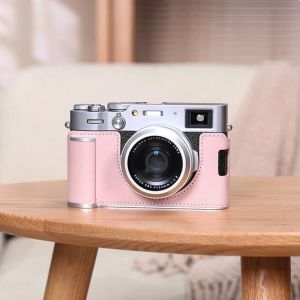 Roadfisher Genuine Leather Camera Bag Protect Case Cover Aluminum Alloy Base Grip Strap Belt For Fujifilm X100VI Fuji X-100VI