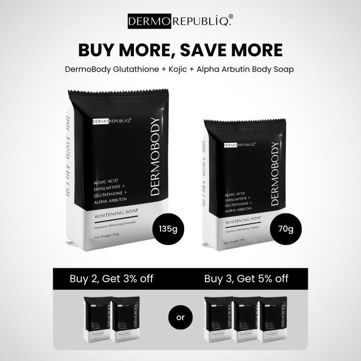 Dermorepubliq DermoBody Kojic Acid Dipalmitate + Glutathione + Alpha Arbutin Whitening Soap