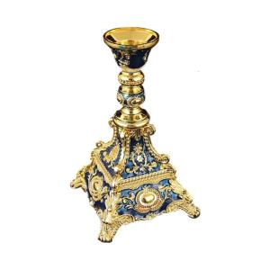 Zinc Alloy Decorative Taper Stand With Wide Base Candlestick For Stability Enhances Interior Styling Aesthetic