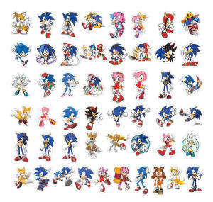 Available 100 PCS Waterproof Sonic Graffiti Sticker Holiday Party Supply Cartoon Car Sticker Luggage Laptop Skateboard Personalized Sticker Kids Toy gift