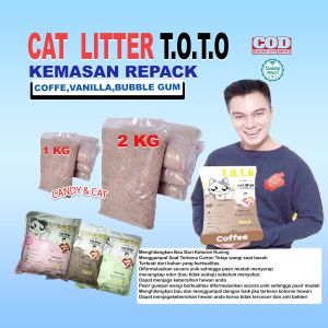 2 KG-PASIR KUCING GUMPAL WANGI -REPACK-TOTO-PASIR WANGI KUCING