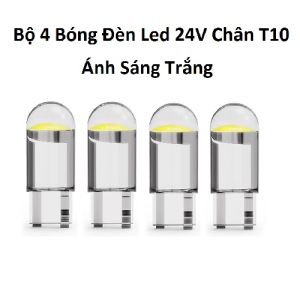 Bộ 4 Bóng Đèn LED 24V Ánh Sáng Trắng/Vàng/Xanh  Chân T10 Thay Thế Đèn Sương Mù Xi Nhan Cho Ô Tô Xe Máy Siêu Sáng