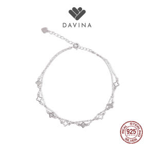 DAVINA Ladies Avaluna Anklet Sterling Silver 925 - Gelang Kaki Wanita Perak S925 Clover Layer